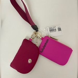 NWT Lululemon Dual Pouch Wristlet - Sonic Pink/Pomegranate